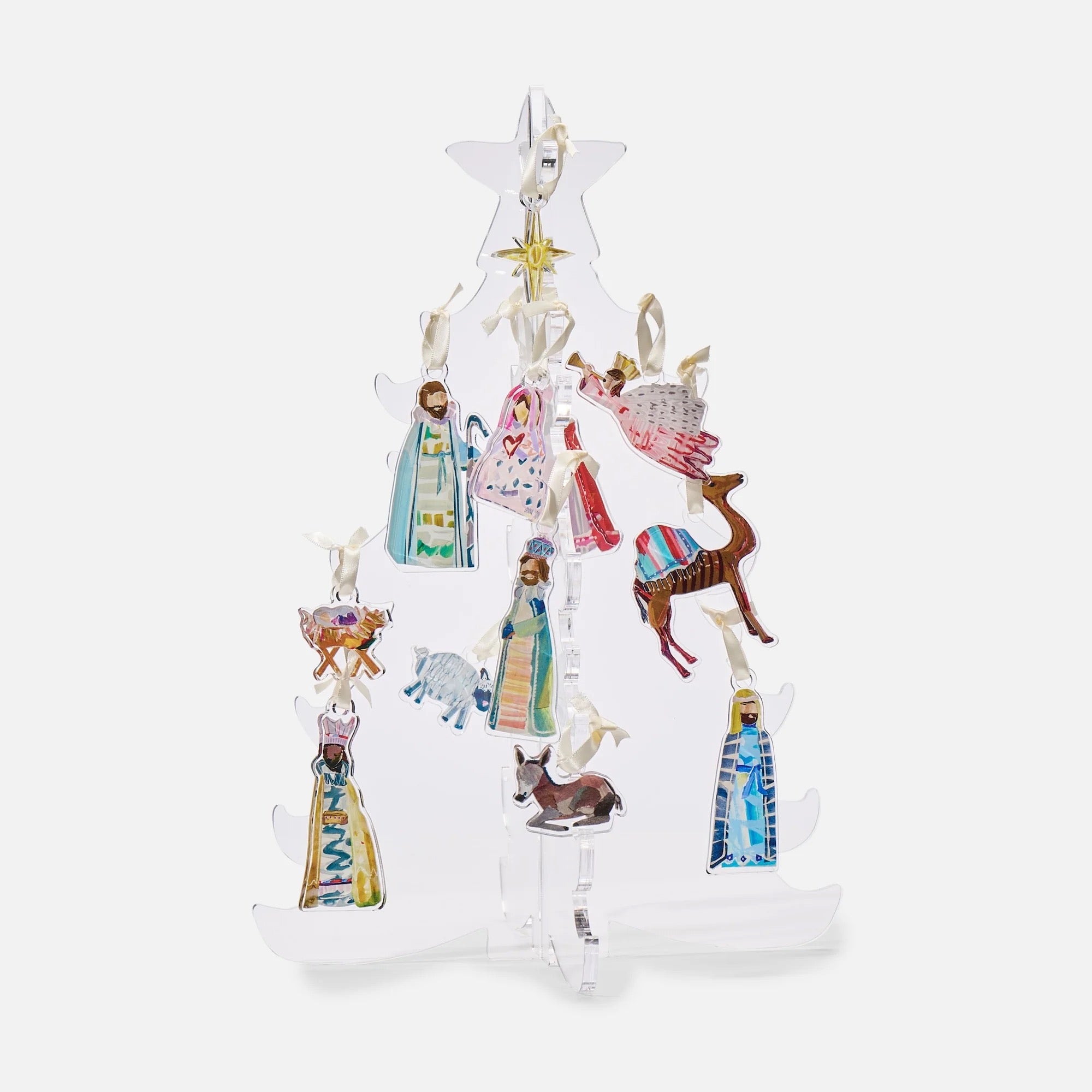 The Collected Nativity Ornament Set + Acrylic Display Tree