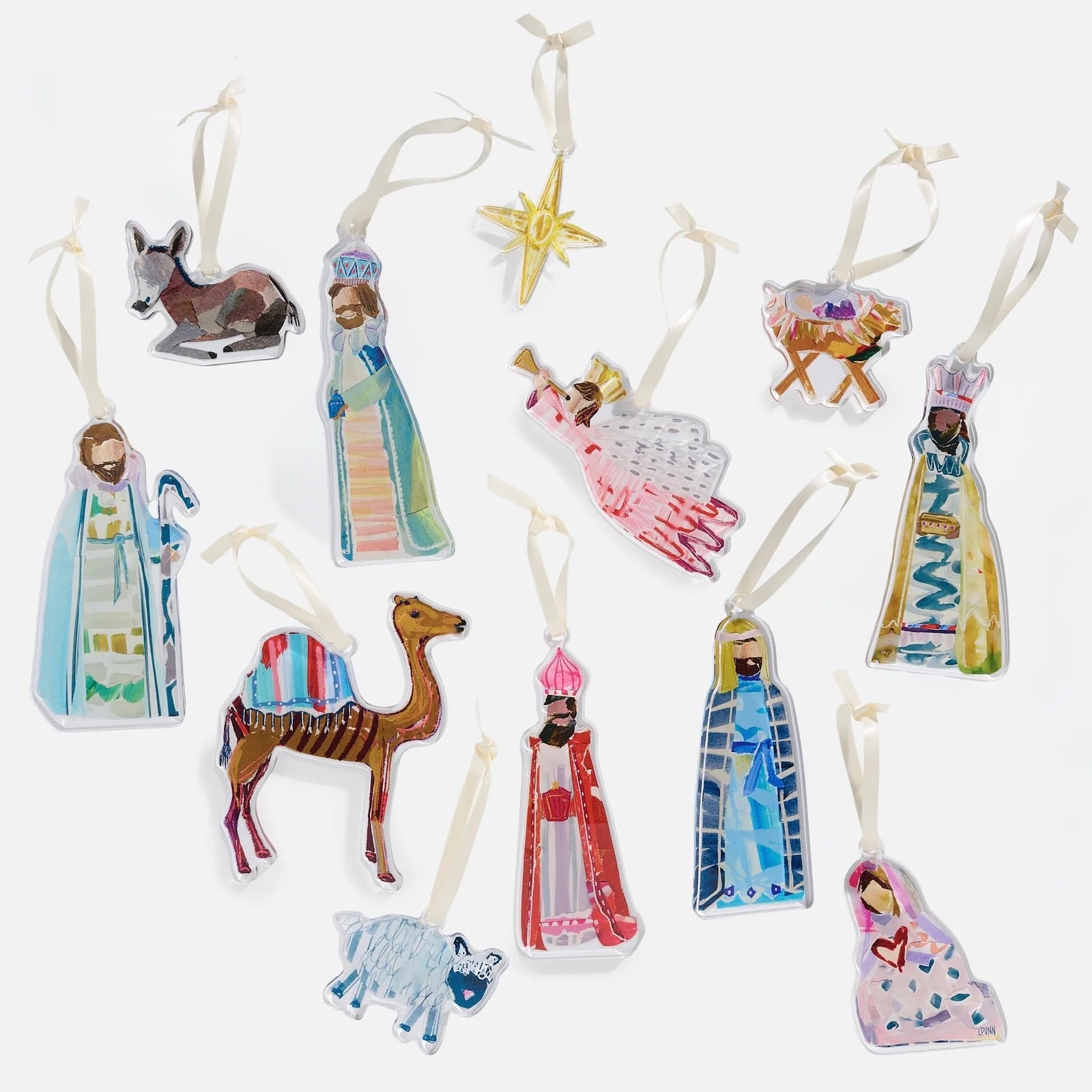 The Collected Nativity Ornament Set + Acrylic Display Tree