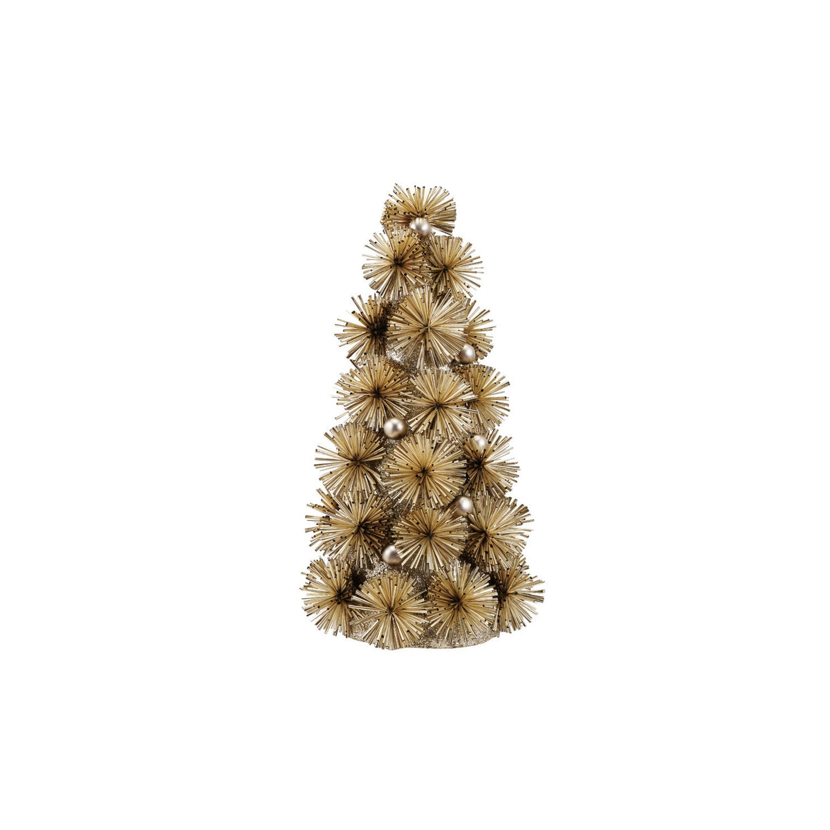 Antique Silver Tinsel Ball Tree with Glitter & Beads