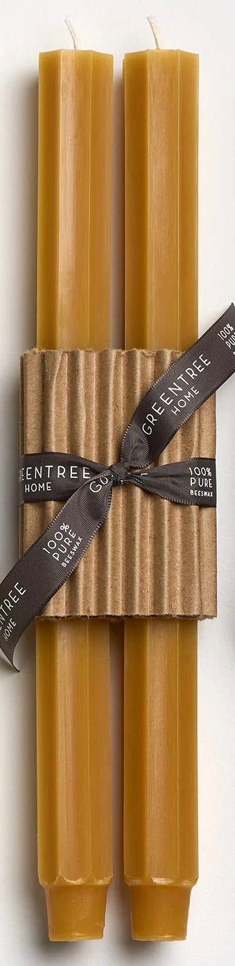 12" Fluted Church Taper Candles - Natural