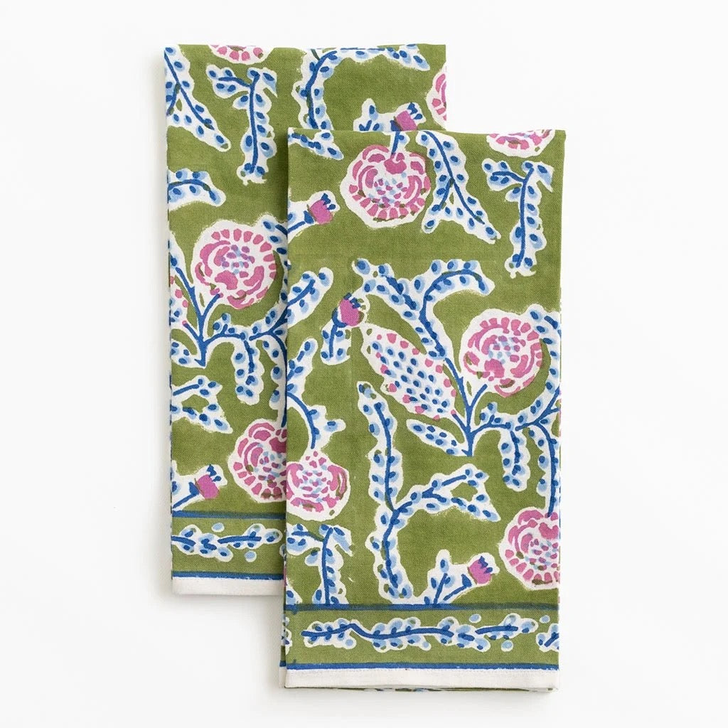 Climbing Dahlia Lavender & Fern Tea Towel