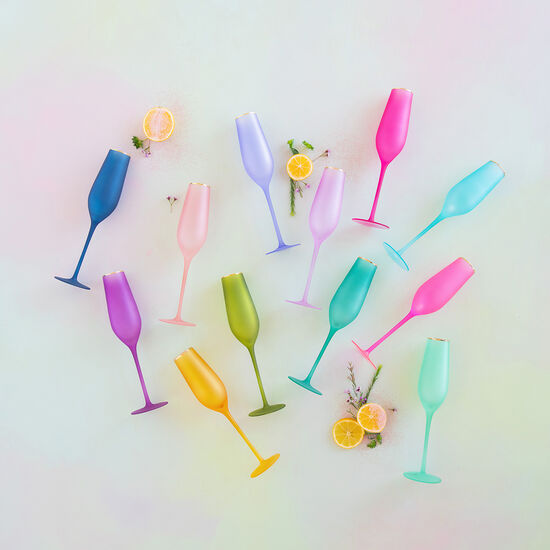 Frosted Flute, 12 Asst, Glass, 10.25"