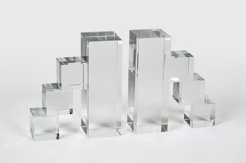 Crystal Bookend Pair S/2 - Step Blocks