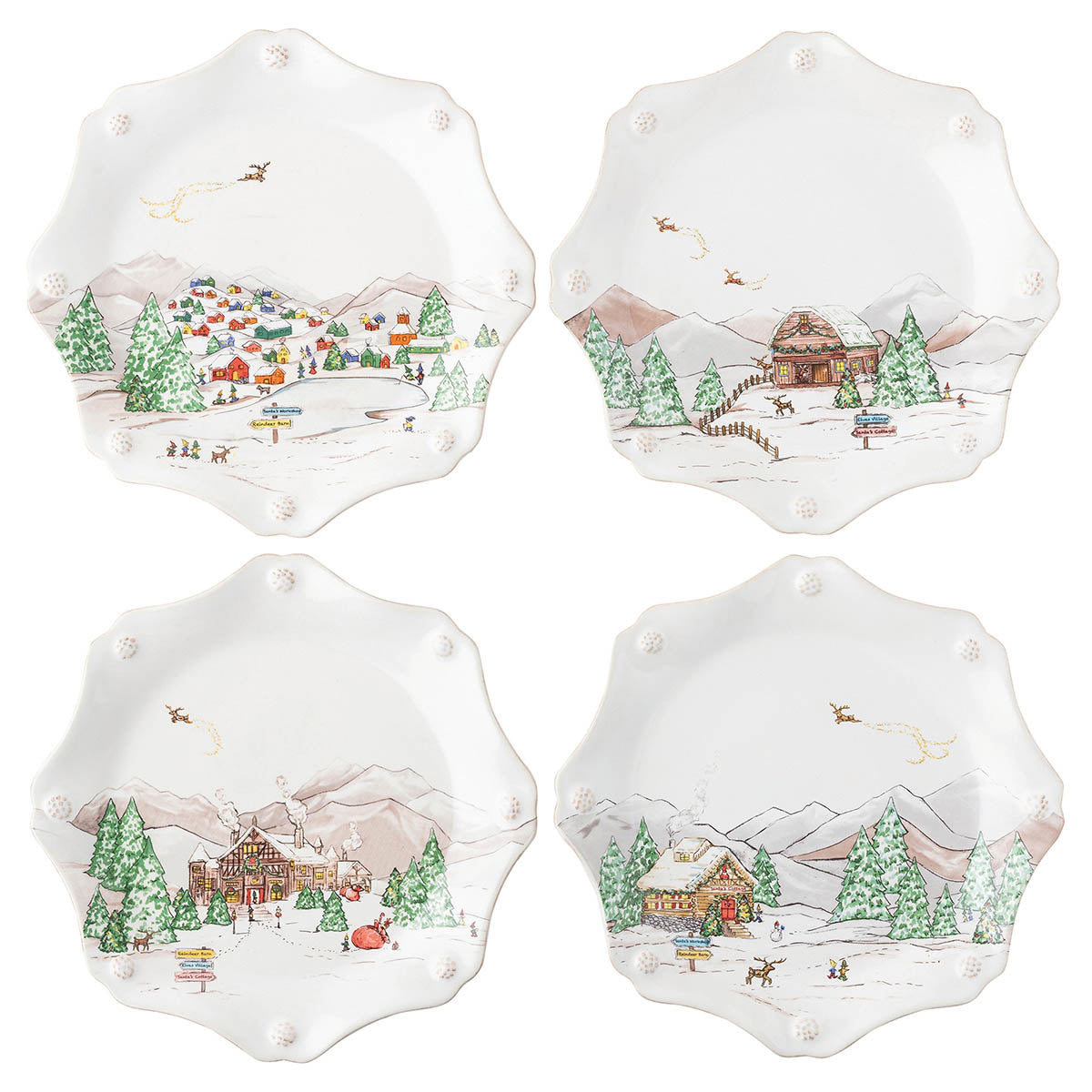 Berry & Thread North Pole Dessert/Salad Plate Assorted | Set of 4