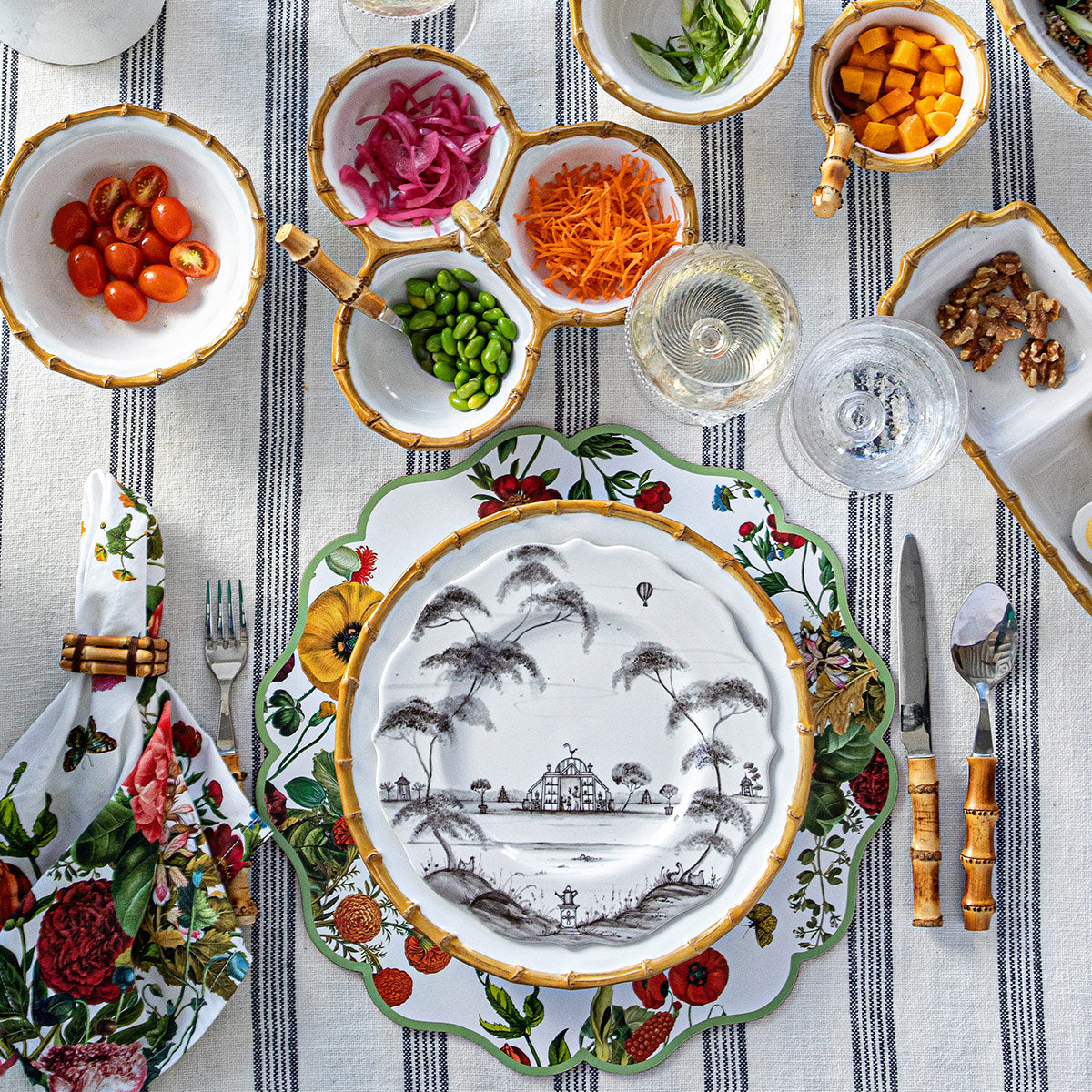 Bamboo Natural Cocktail Triple Server