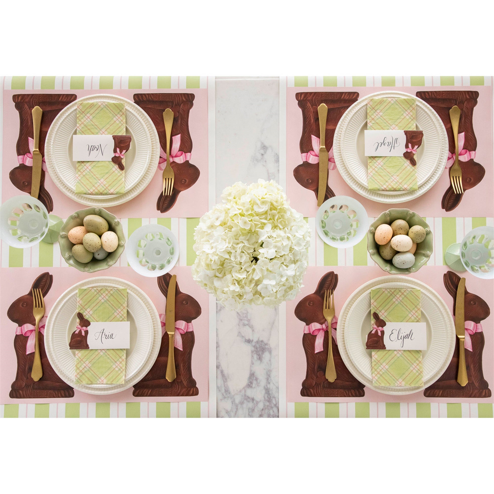 Bright Green Plaid Napkins