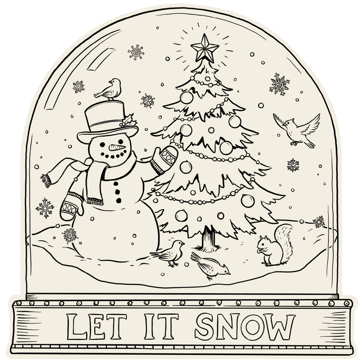 Snow Globe Coloring Placemat