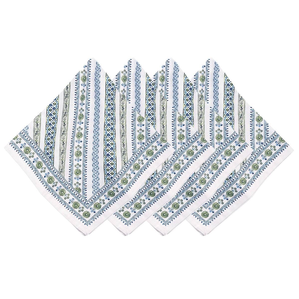 Seville Stripe Green Napkins - Set of 4