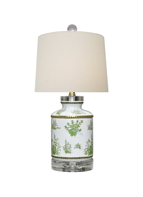 Green Floral Porcelain Lamp