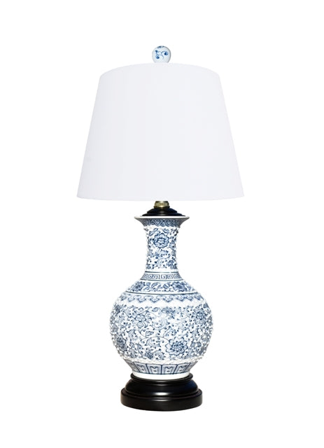 Blue And White Porcelain Pearl Vase Lamp
