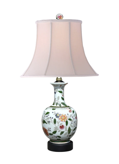 Porcelain Floral Vase Lamp