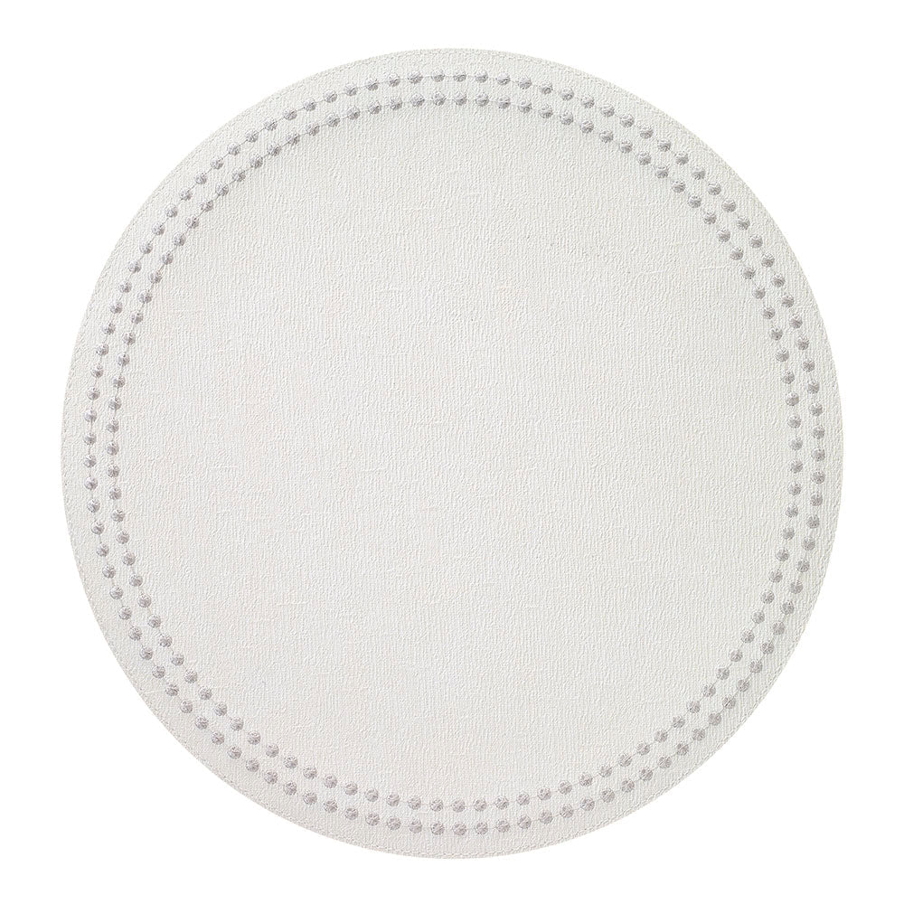 Pearls 15" Round Embroidered Placemats