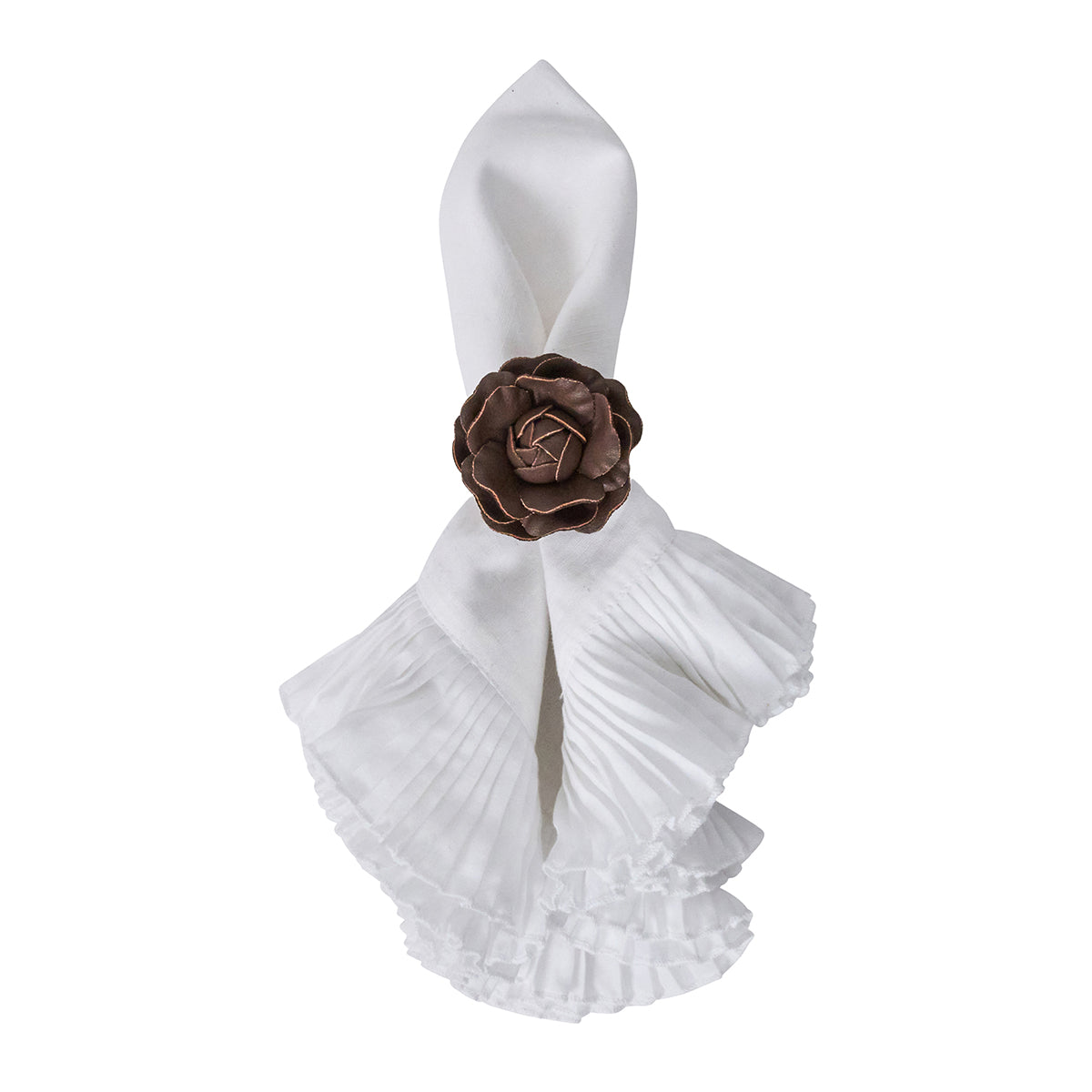 Camellia Napkin Ring - Brown