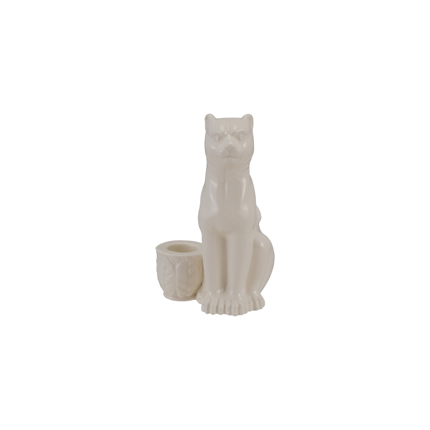 Leopard Stoneware Taper Holder