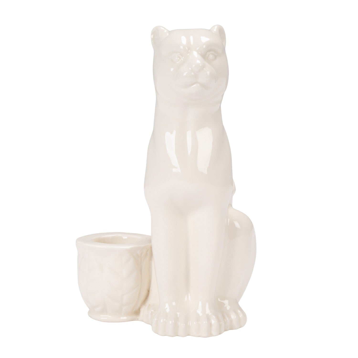 Leopard Stoneware Taper Holder