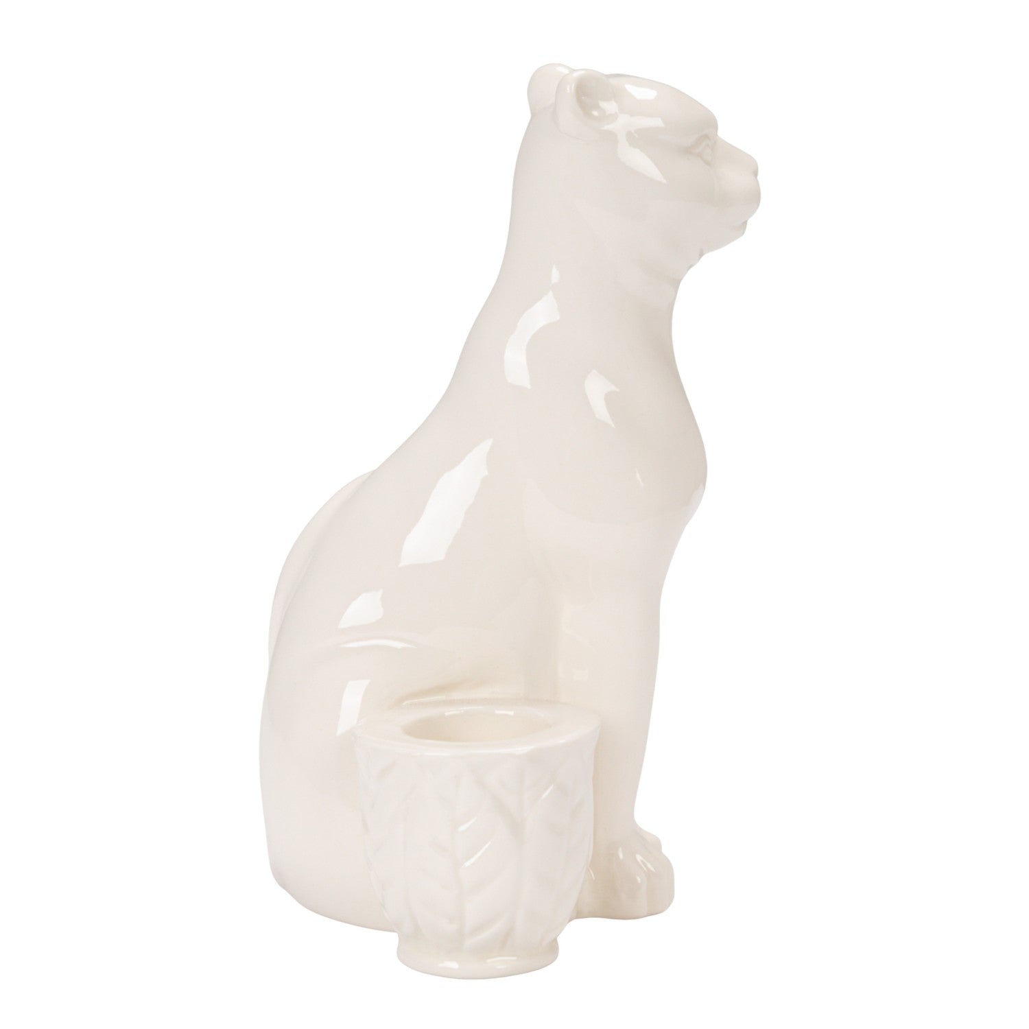 Leopard Stoneware Taper Holder