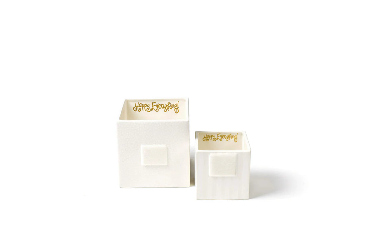 White Small Dot Mini Nesting Cube Medium