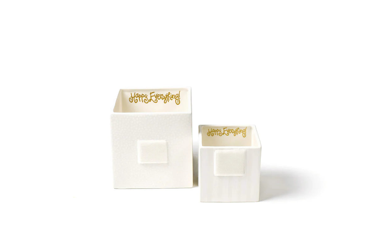 White Stripe Small Mini Nesting Cube