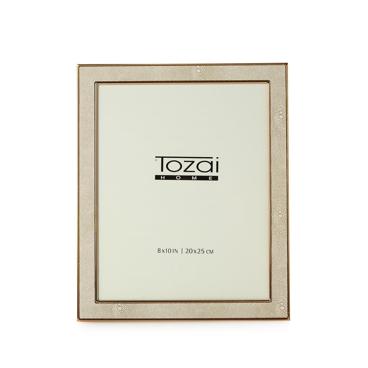 Cream Shagreen Photo Frame