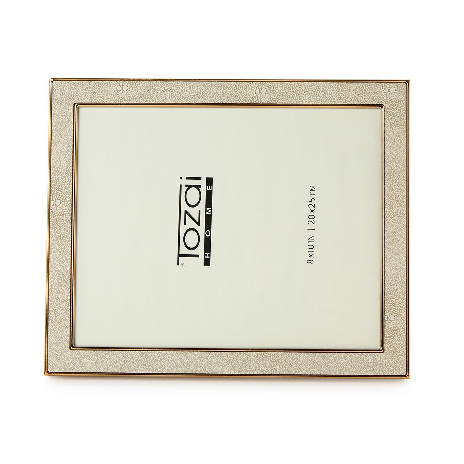 Cream Shagreen Photo Frame