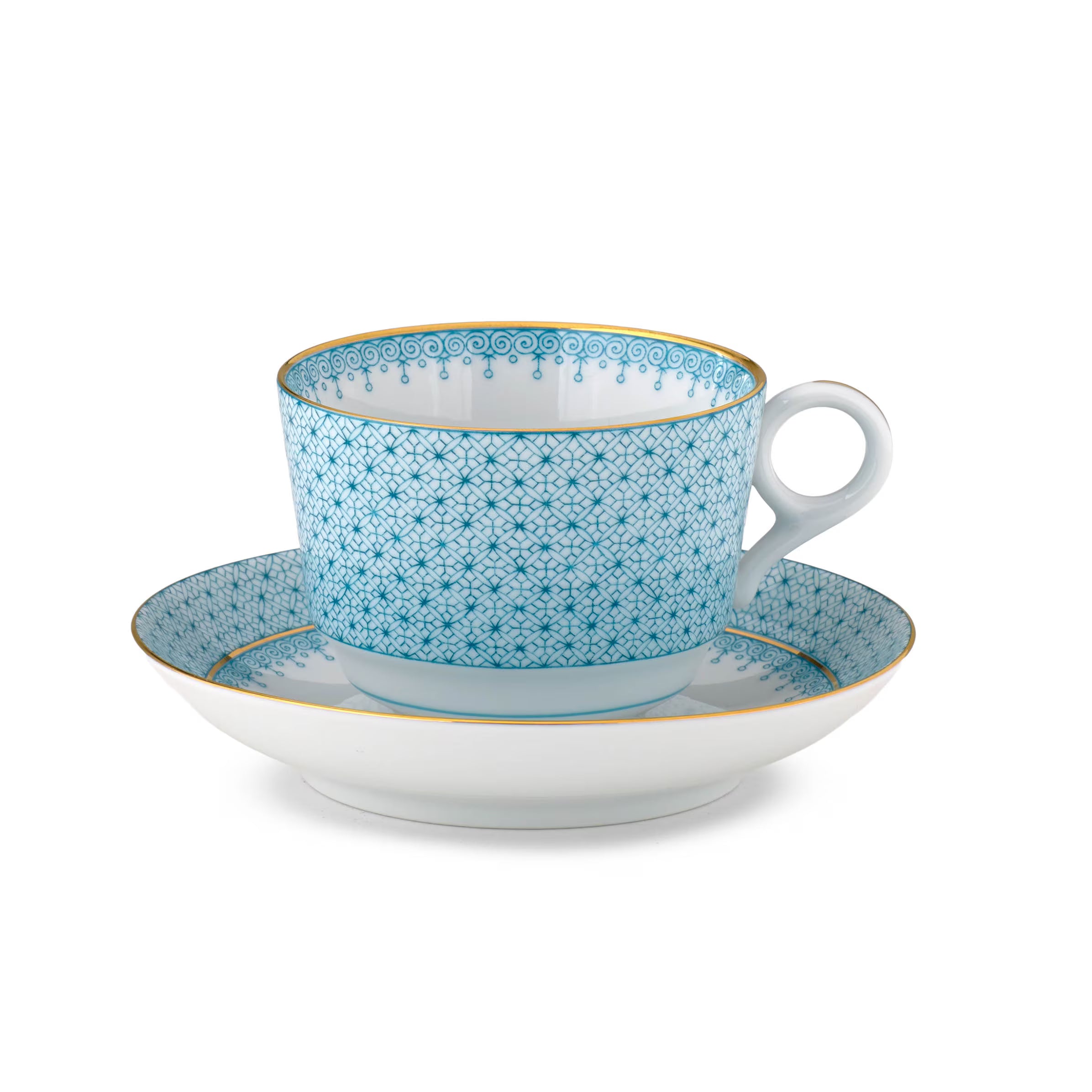 Turquoise Lace Cup and Saucer