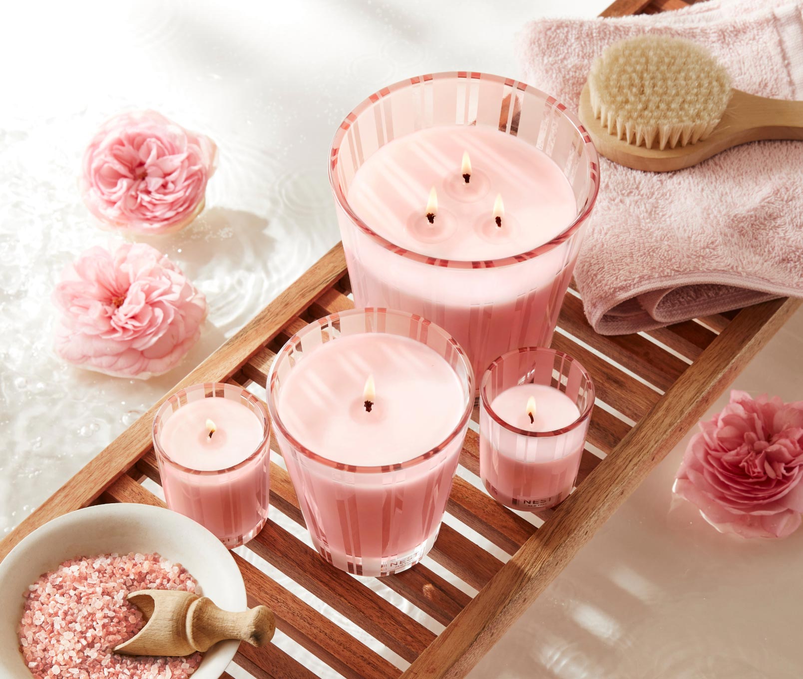 Himalayan Salt and Rosewater Votive Candle