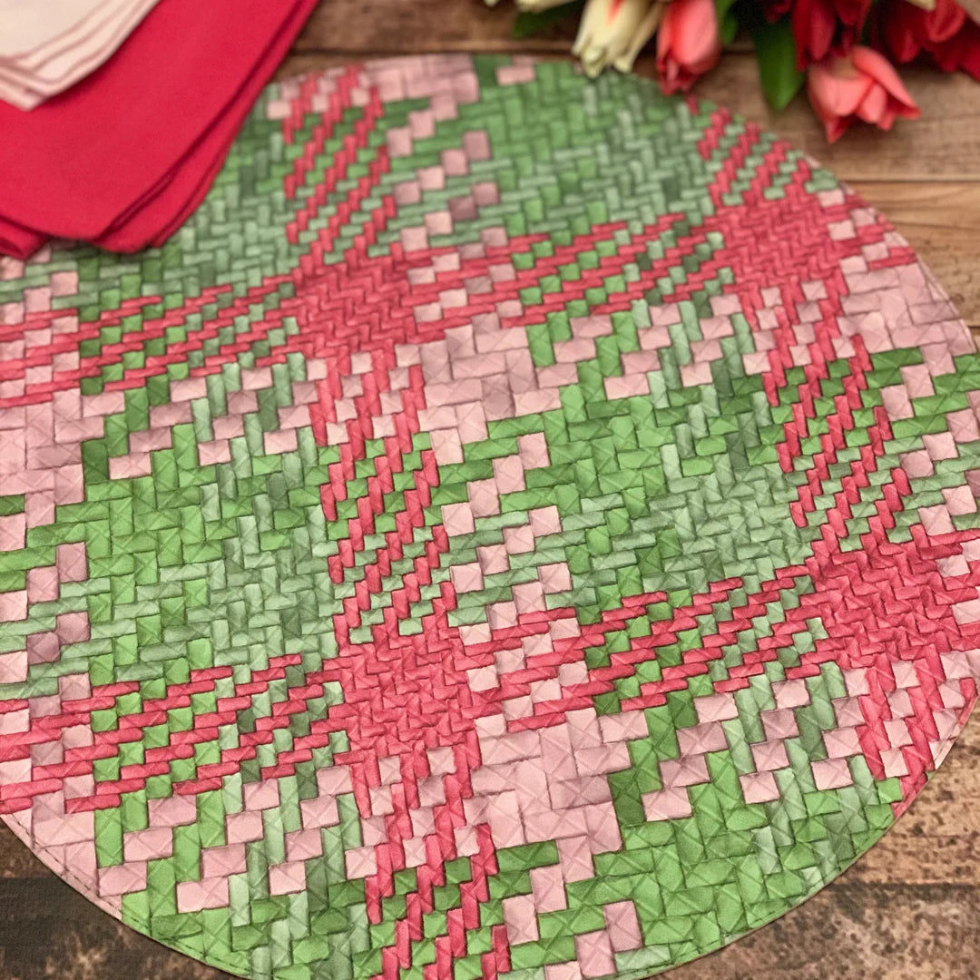 Nantucket Placemats - Green/Pink | Set of 4