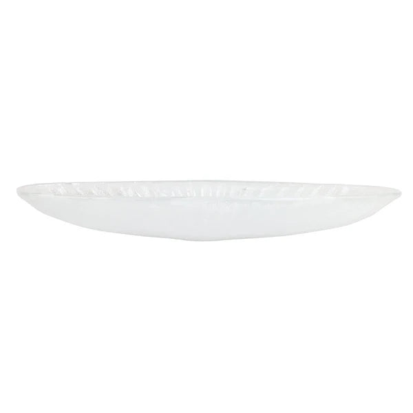 Onda Glass White Long Oval Bowl