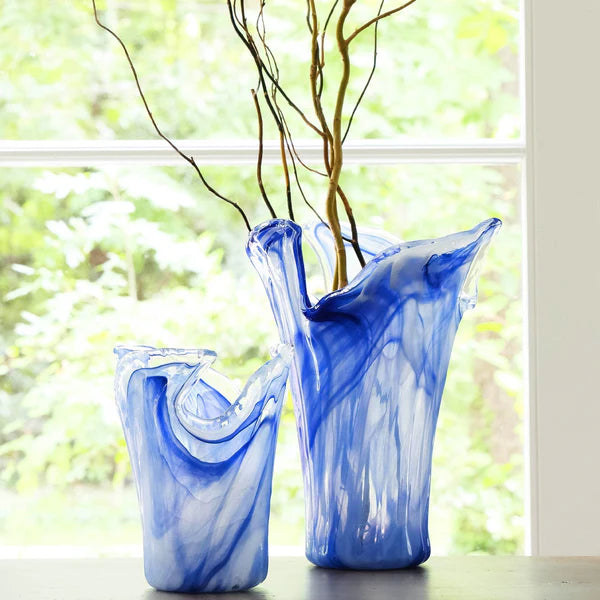 Onda Glass Large Cobalt Vase