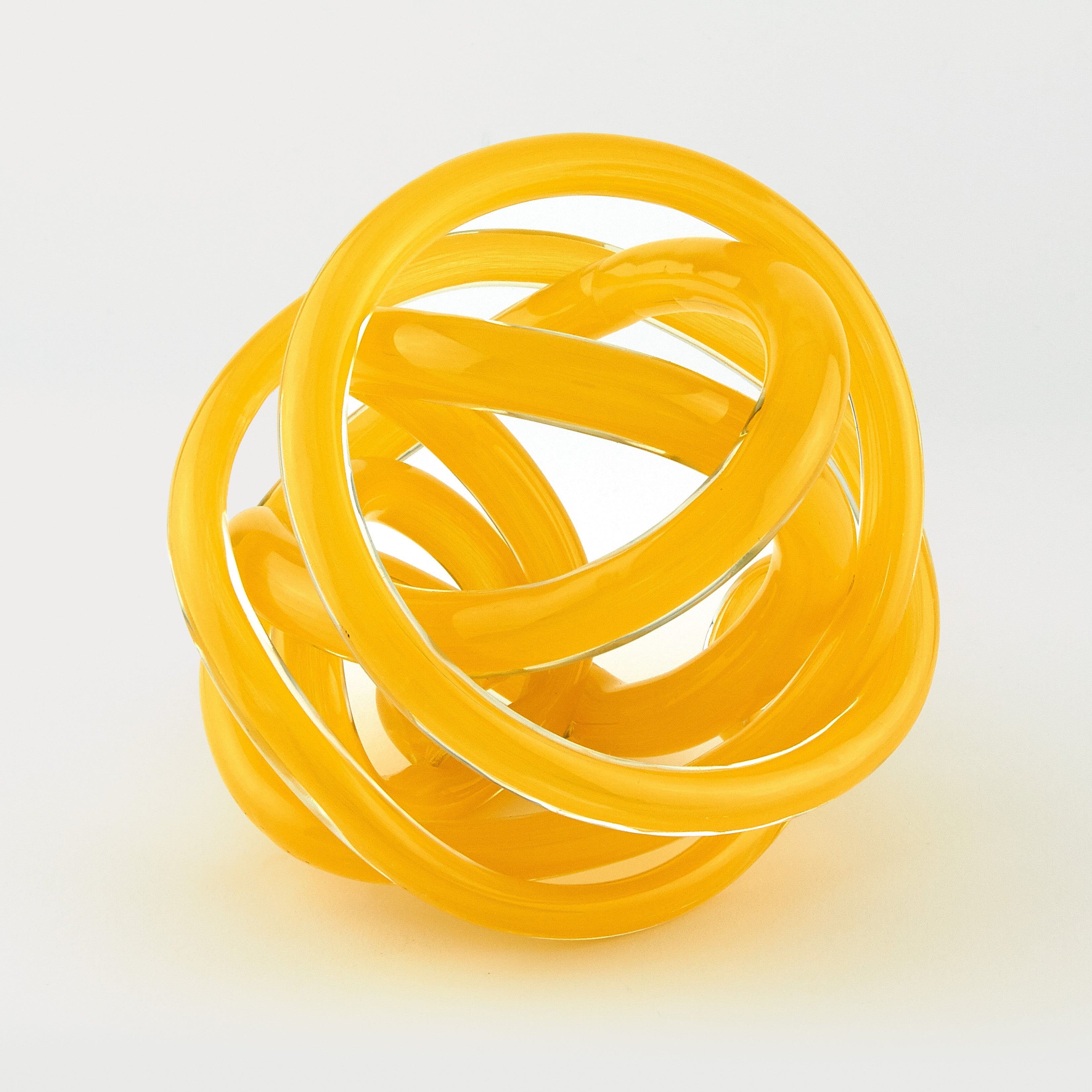 Hand Blown Glass Knot - Yellow