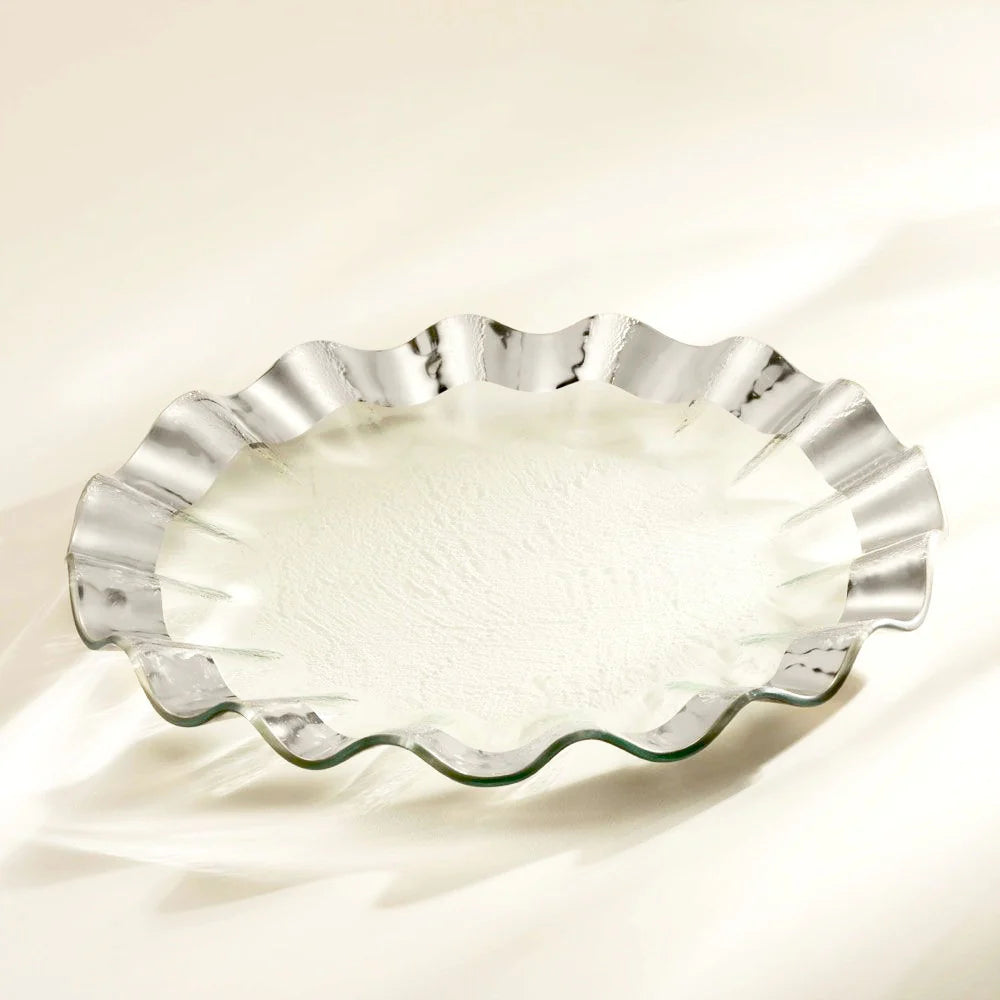 RUFFLE BUFFET PLATE - PLATINUM
