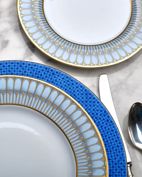 Deshoulieres Arcades Grey and Gold Dinner Plate