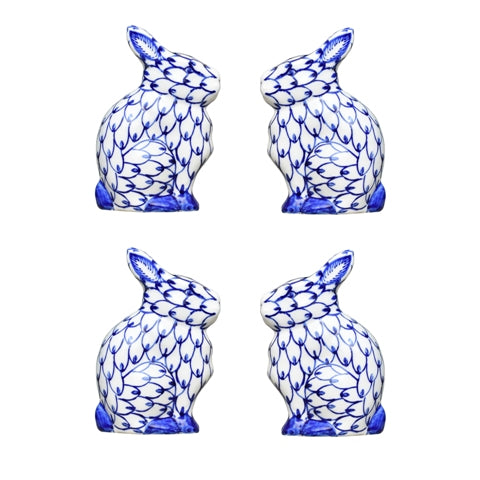 Porcelain Blue and White Baby Bunny