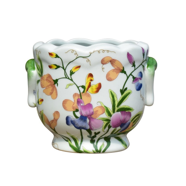 Porcelain Pink Floral Cachepot