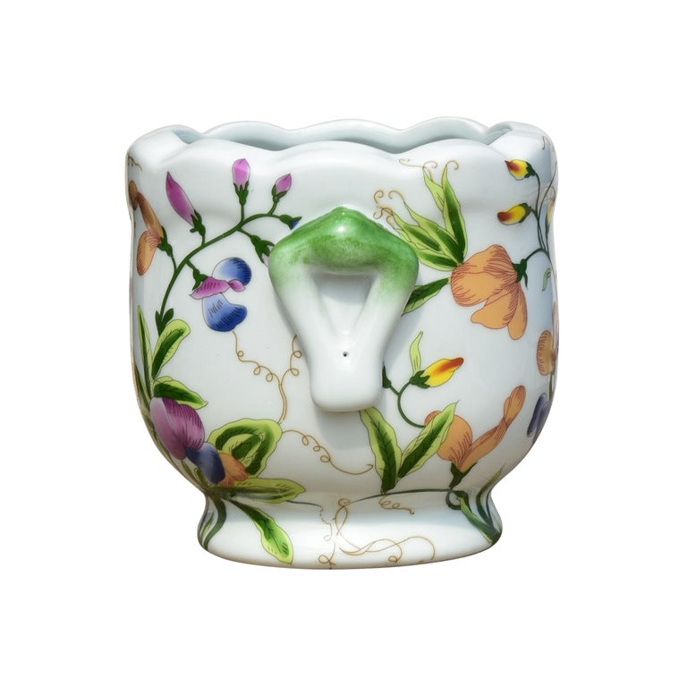 Porcelain Pink Floral Cachepot