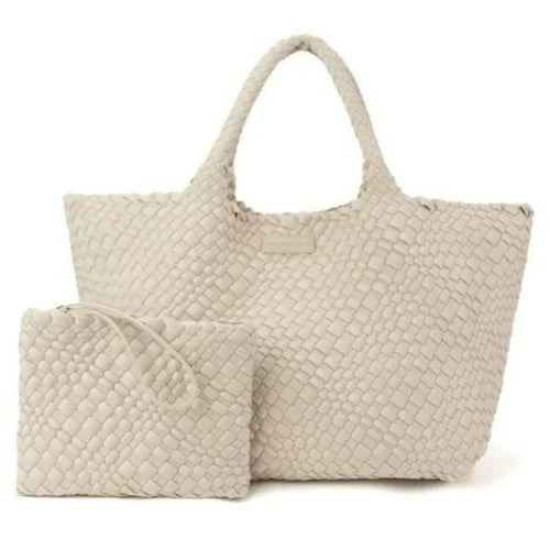 Oversized Woven Tote - Bone