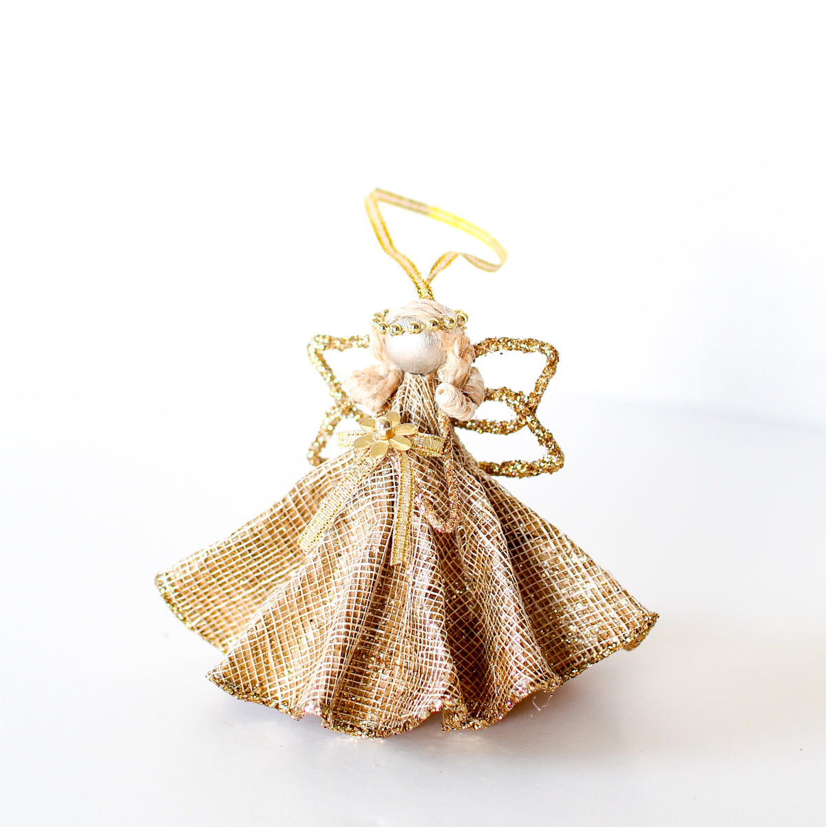 Winged Sinamay Angel Ornament