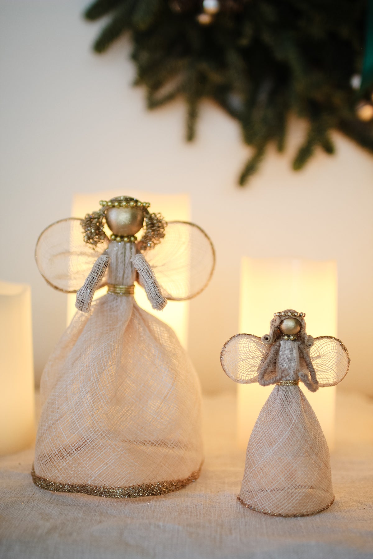 Sinamay Girl Angel Ornament