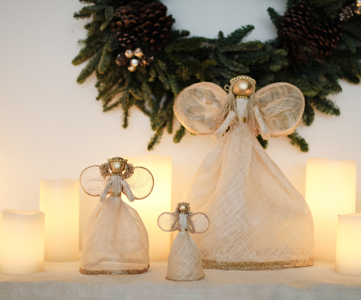 Sinamay Girl Angel Ornament