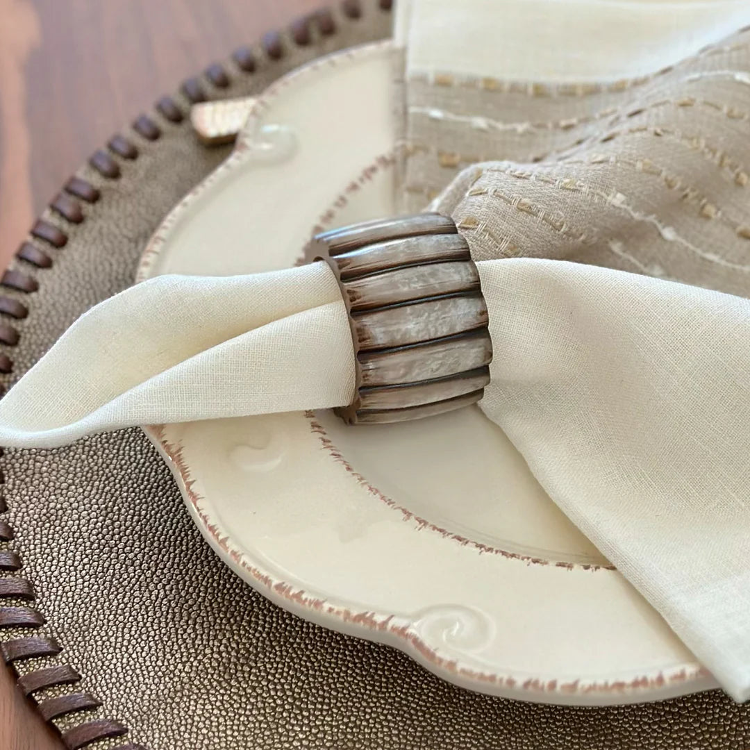 Pearlized Fence Napkin Ring | Set of 4