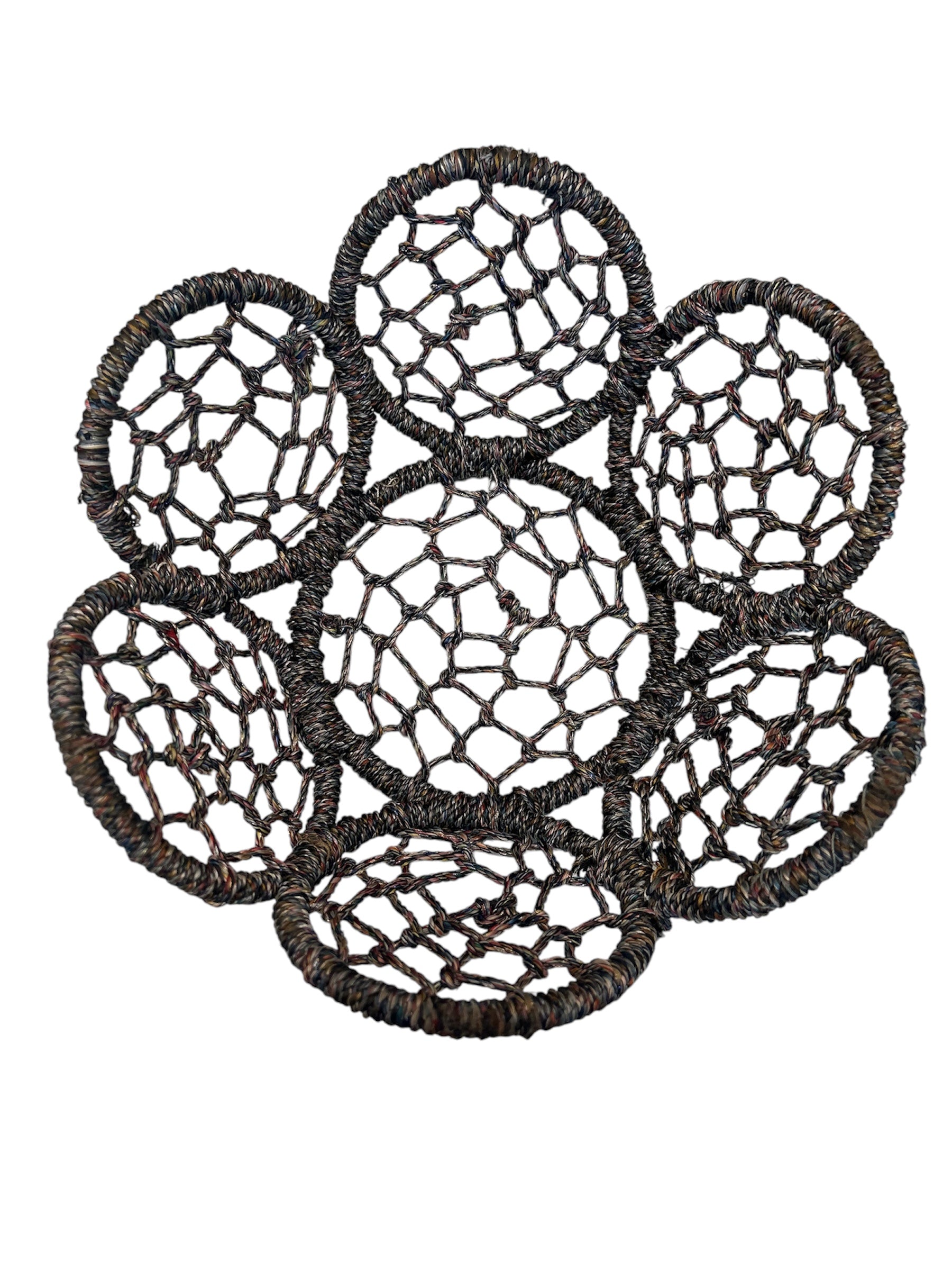 Dark Round Jute Flower Basket