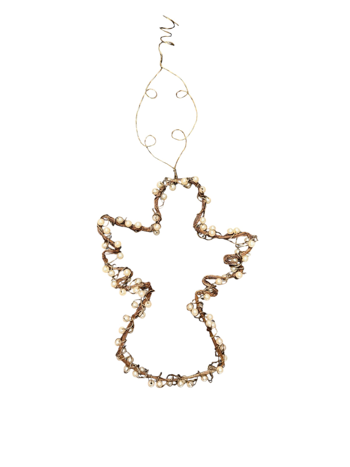 Wire Angel with Pearls Ornament
