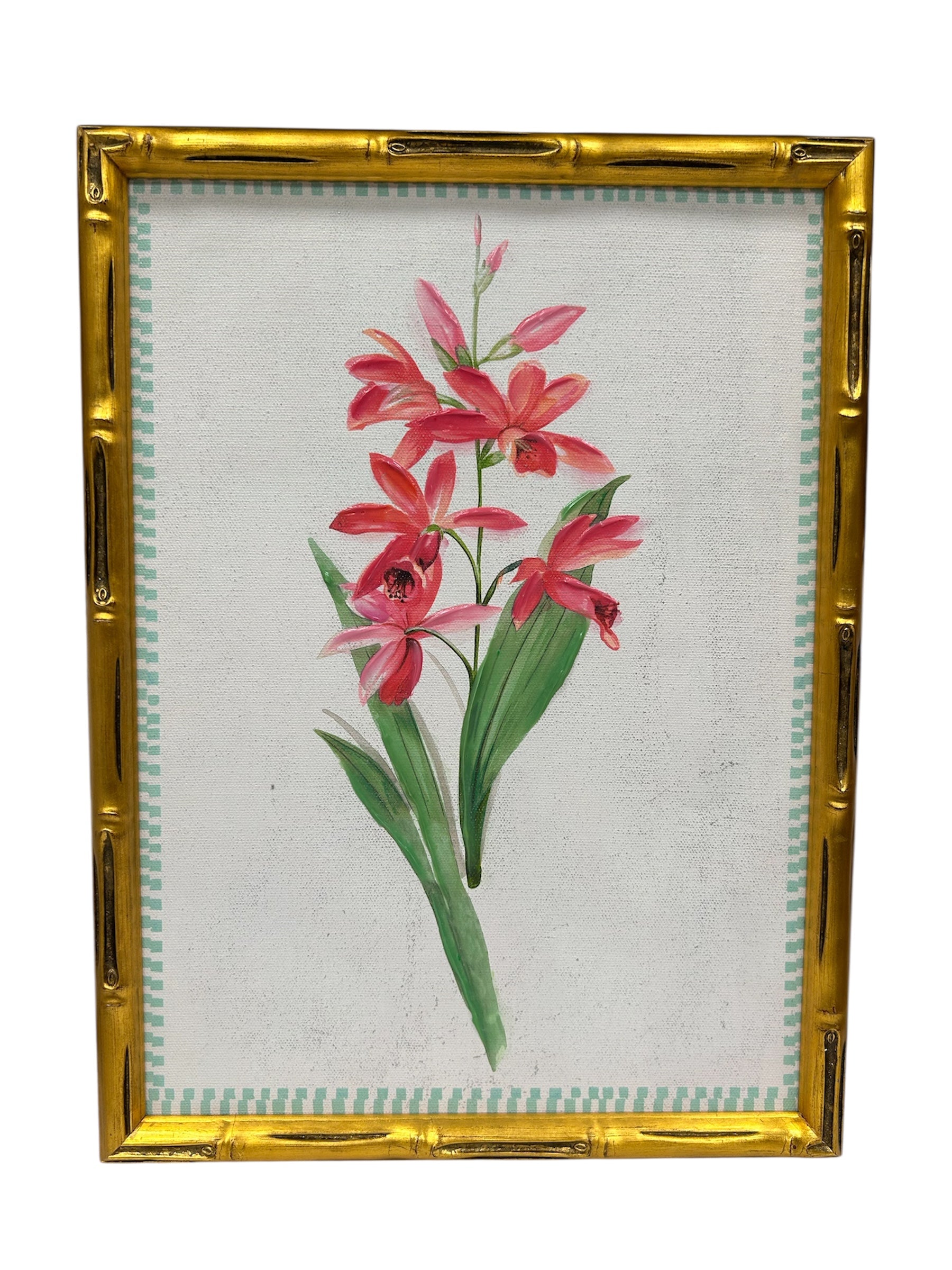 Pink Flower Bamboo Frame