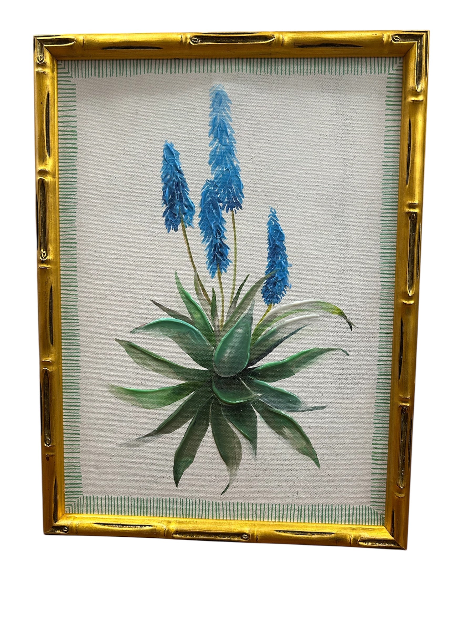 Blue Flower Bamboo Frame