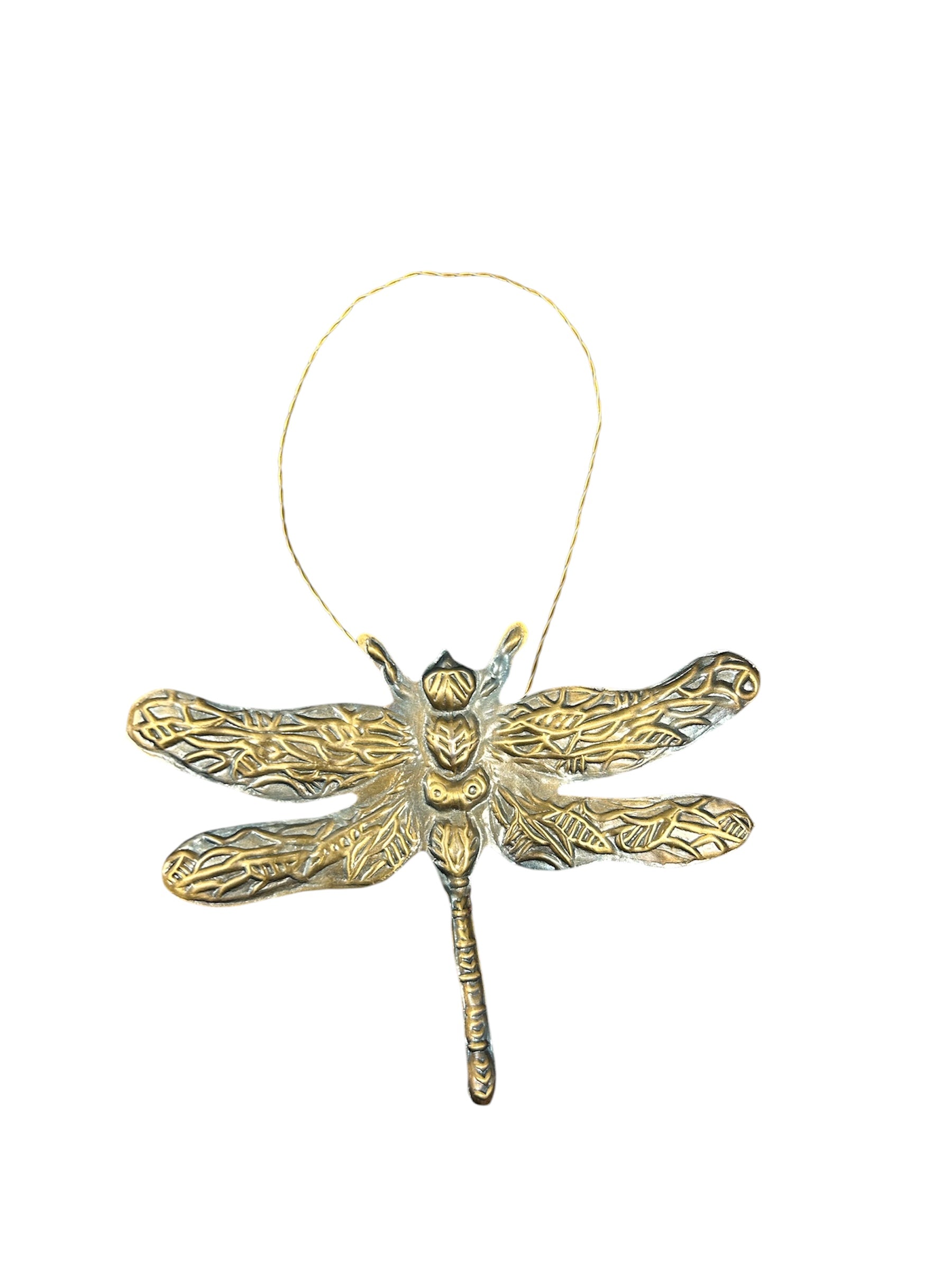 Dragonfly Stamped Metal Ornament