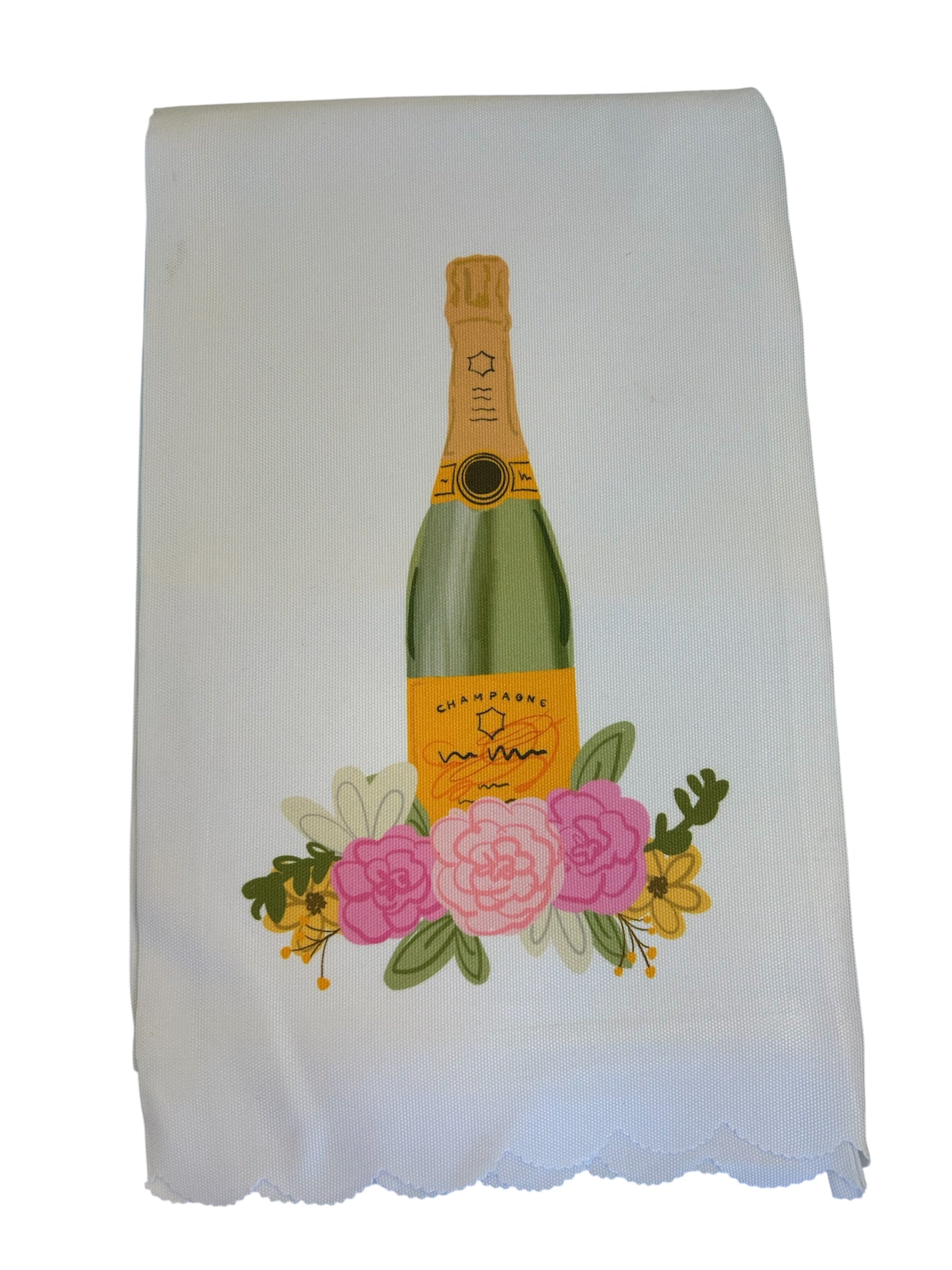 Champagne Scallop Tea Towel