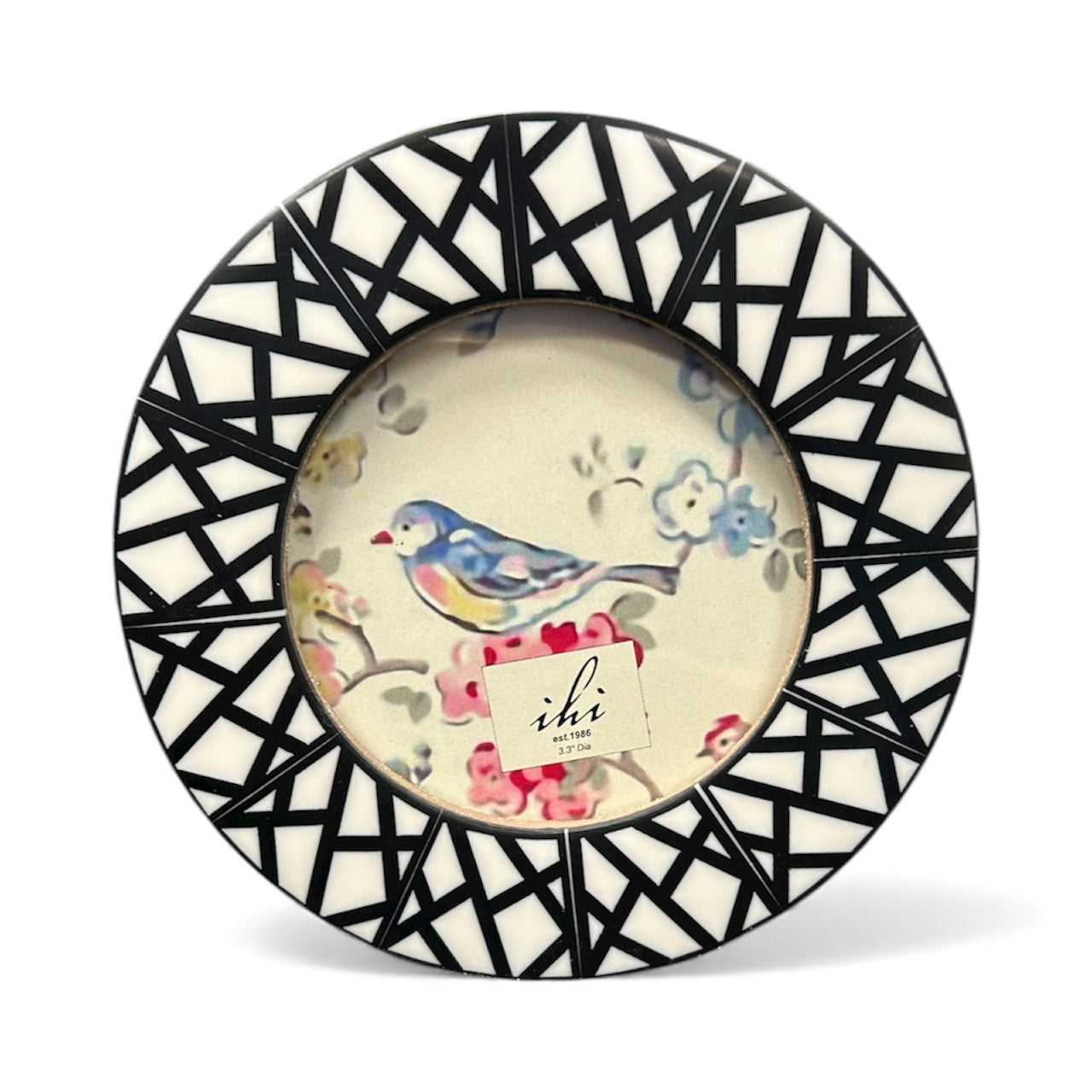 Off White/Black Round Frame - Small