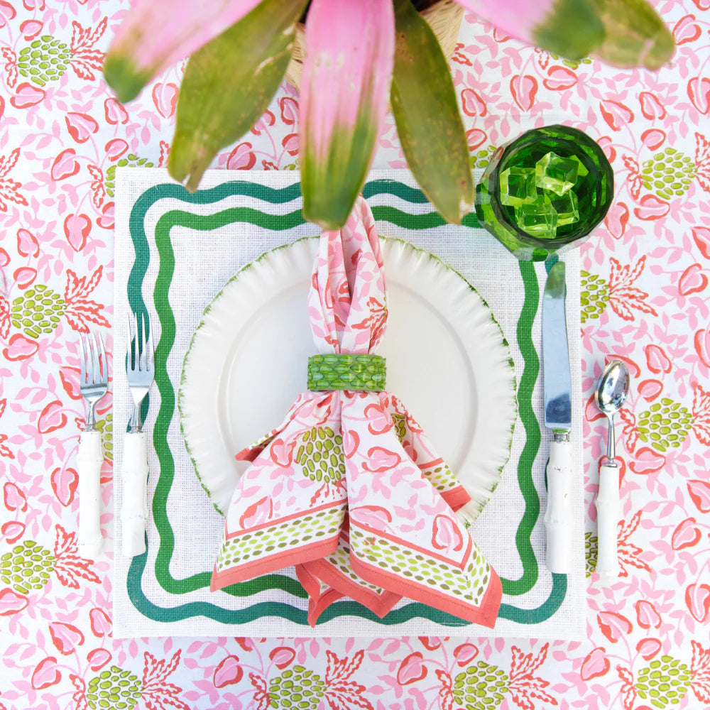 Pineapple Party Pink & Green Napkin | Set of 4