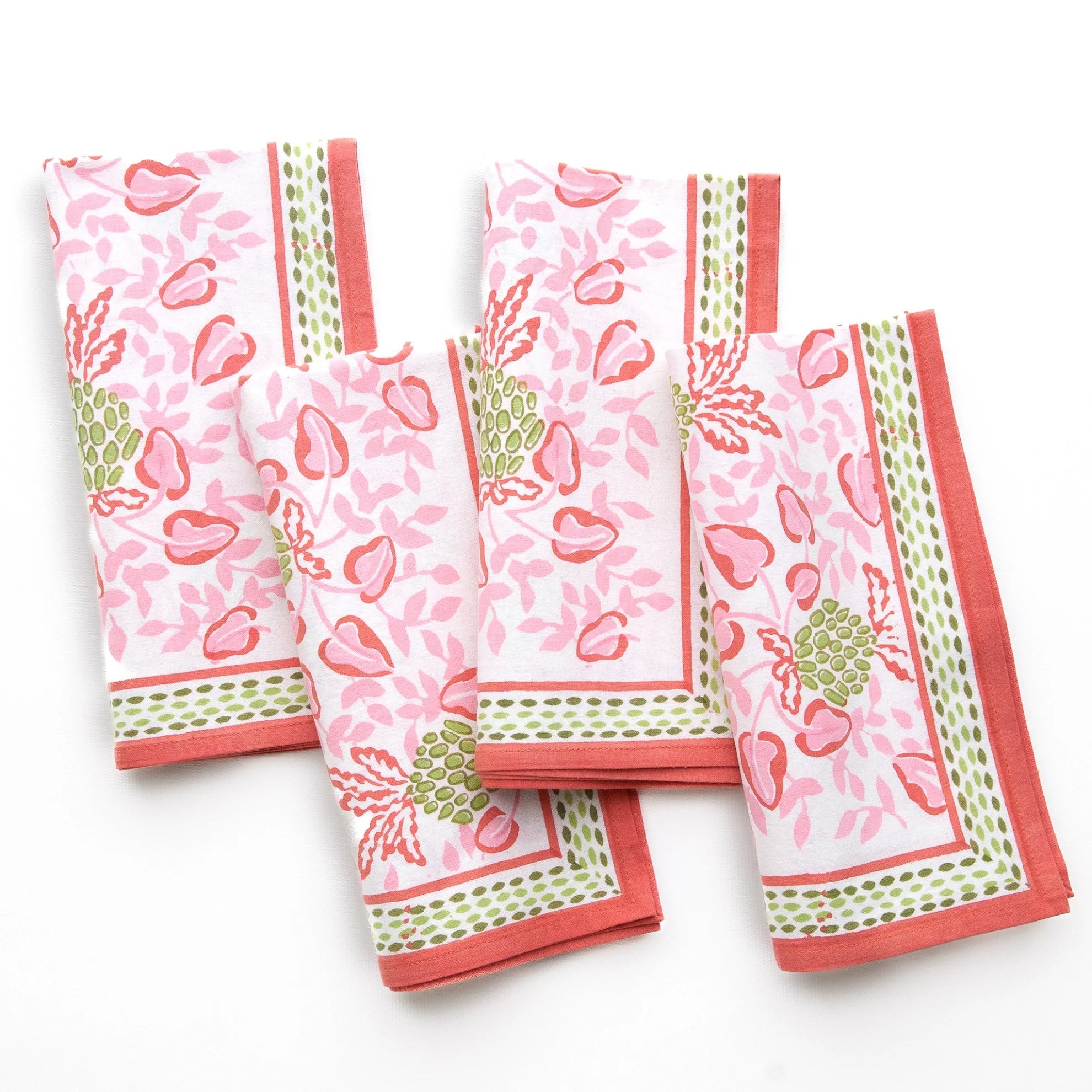 Pineapple Party Pink & Green Napkin | Set of 4