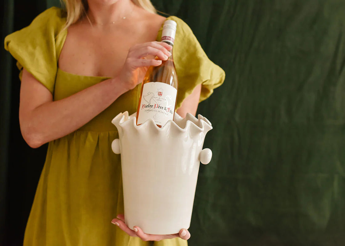 SIGNATURE WHITE RUFFLE ICE BUCKET